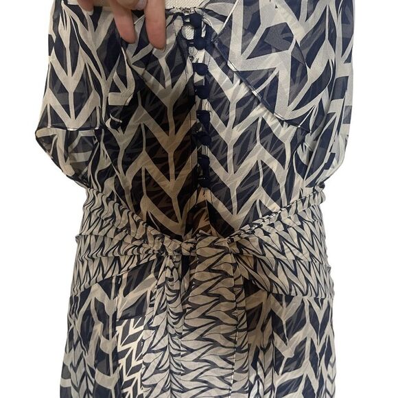 Max Azria Runway Collection 100% Silk Abstract Geometric Dress - Picture 8 of 15